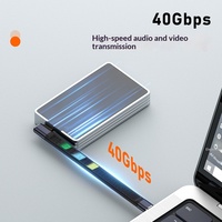 Câble plat flexible USB4 Type-C à angle droit en gel de silicone, extension 8K, transfert de données rapide 40 Gbit/s pour disque dur portable
