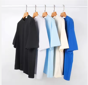 T-shirt Homme Oversize à Manches Courtes Col Rond Couleur Unie en Jersey Spandex/Coton Ample Respirant 230g Logo Personnalisé - Product Image 1