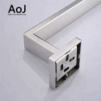 Ensemble de 5 accessoires de salle de bain écologiques modernes pour hôtel 5 étoiles européen, en acier inoxydable, avec porte-serviettes suspendu