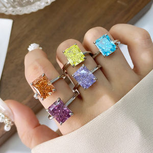 Anillo de Compromiso o Boda Clásico con Diamantes de Imitación Rosa, Circonita Cúbica 5A, Plata de Ley 925 - Product Image 3