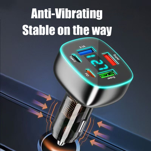 Cargador de Coche Eléctrico <span class=keywords><strong>USB</strong></span>-<span class=keywords><strong>C</strong></span> 5 en 1, Adaptador PD de 30 W, Pantalla de Voltaje Súper Rápida para <span class=keywords><strong>Macbook</strong></span>, iPad 15, Oppo - Product Image 6