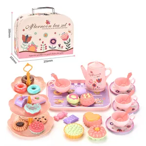 Juego de té de cocina para niñas, muebles infantiles de imitación, juguetes de cocina