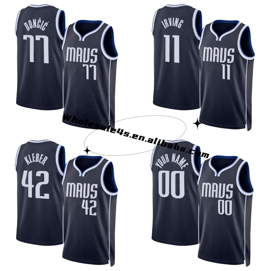 Wholesale Dallas Basketball Jersey Stitched Heat Pressed Men's USA Basketball Uniform #77 Luka Doncic 11 Kyrie Irving