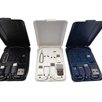 Pengisi Daya Nirkabel Magnetik 6 in 1 dengan Kotak Penyimpanan Kabel Data, Adaptor & Penyangga Ponsel, Aksesori Smartphone Universal Portabel