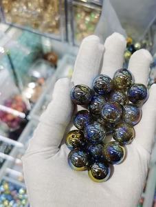 Filles populaires à la main téléphone chaîne lanières perles acryliques brillantes enfants bricolage stylo à perles UV paillettes paillettes à l'intérieur 16mm perles rondes - Product Image 2