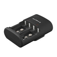 PUJIMAX populaire 6f22 9v chargeur de batterie aa aaa nimh chargeur de batterie rechargeable 4 emplacements chargeur de batterie rapide pour 9v aaa