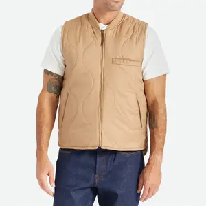 Custom Logo-patch Sleeveless Gilet Reversible Vest Jacket Men's Canvas Nylon Waterproof Reversible Utility Zipper Oversized Vest