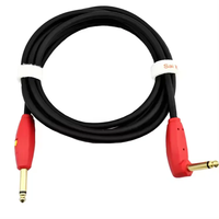 Câble de guitare coaxial tressé blindé plaqué or de 20 pieds avec interrupteur de silence et contrôle, jack mono 6,35 mm pour guitare électrique sans tête