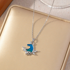 Collane di moda Bling Choker con chiaro Zirconia cubica delicate rame smalto unicorno collana per ragazza - Product Image 4