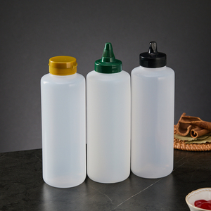 ขวดบีบน้ำซอสทำจากพลาสติก HDPE ขนาด8ออนซ์18ออนซ์ใส่น้ำผึ้งซอสซอสบาร์บีคิว - Product Image 6