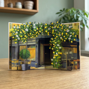 Impression d'art de fleurs de citron Viet-craft 15x20cm, fruits jaunes et fleurs blanches, toile imprimée offset, décoration murale - Product Image 1