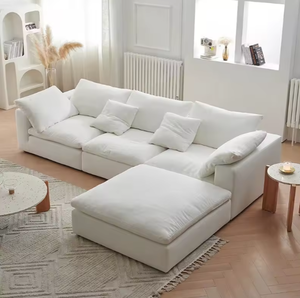 Ensemble modulaire sectionnel Cloud pour petits appartements, style droit, en tissu, design simple et décontracté, pour salon - Product Image 1