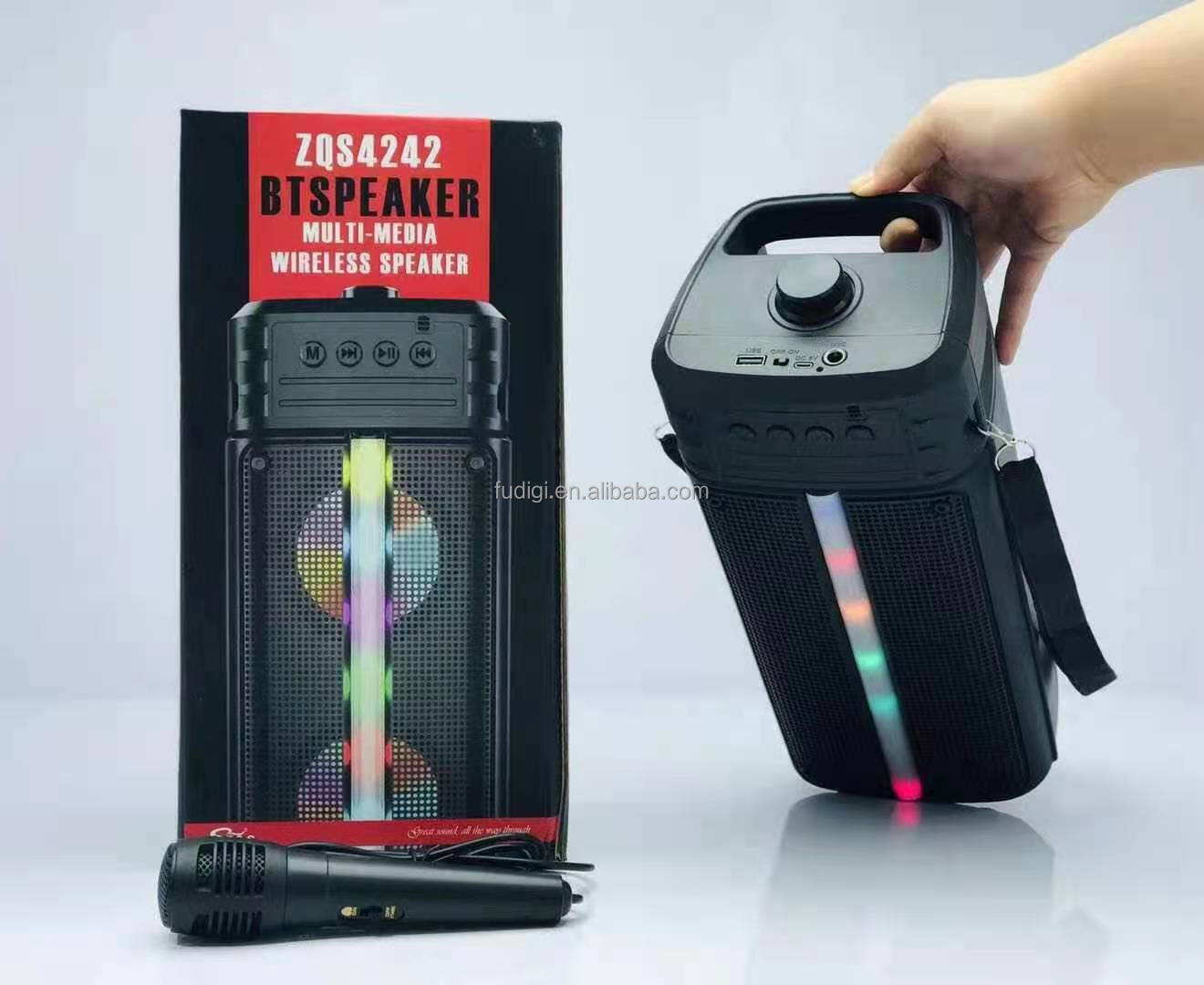 wireless speaker❤️ ZQS4242 Party Karaoke Portable Professional Wireless Speaker