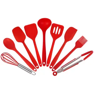 Precio de fábrica, 9 piezas, juego de utensilios de cocina únicos antiadherentes con cepillo y batidor de huevos para accesorios de cocina