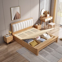 Lit mural moderne en bois massif de haute qualité avec tiroirs, mobilier de chambre durable, directement de l'usine, lit simple ou king size