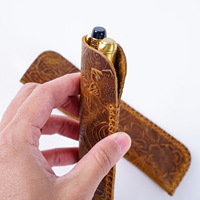 Étui à crayons de bureau en cuir véritable rétro Wincheer, étui pour stylo plume, logo personnalisé, fait main, cuir de vachette de première qualité, qualité supérieure