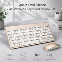Ensemble clavier et souris sans fil 2,4 G, 78 touches, interrupteurs à ciseaux, silencieux, fin, pour ordinateur de bureau, ordinateur portable, PC, compact, OEM