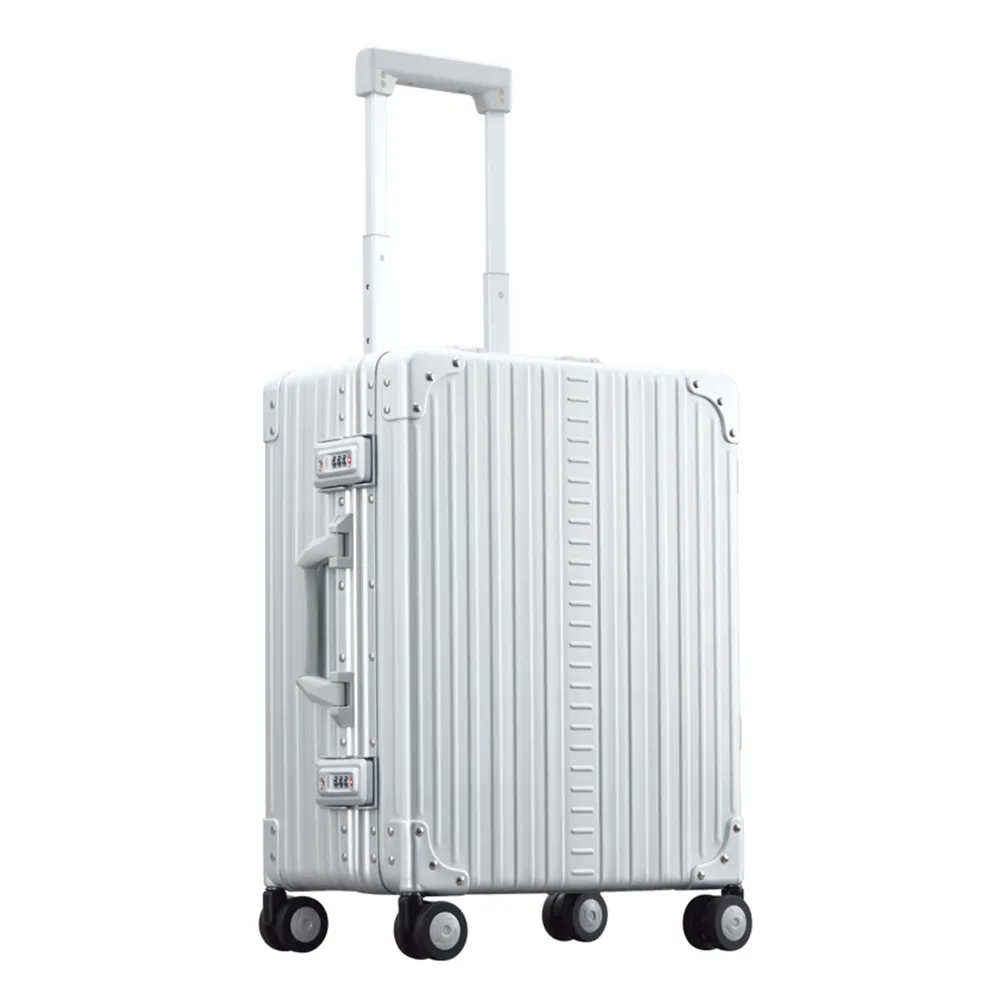 Meravigliosa valigetta portautensili in alluminio durevole personalizzata argento con schiuma EVA dura e maniglia per torcia/droni