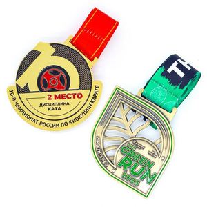 Medalla Deportiva de Metal Personalizada de Alta Calidad, Diseño Propio, en Blanco, de Aleación de Zinc, 3D, Dorada, para Campeón de Maratón - Product Image 3