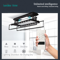 Séchoir à linge télescopique électrique en aluminium, pliable et chauffant, à fixation au plafond, pour usage intérieur et balcon