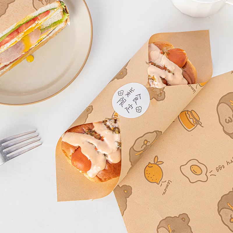 Haiying Company Food Safe Craft Paper Burger Wrapper Wrapping Paper