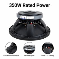 Haut-parleur PA professionnel 12 pouces 350W RMS 98dB Haute Sensibilité Bobine Mobile 75mm Aimant Y35 190mm pour Système Sonore d'Église, KTV et Scène