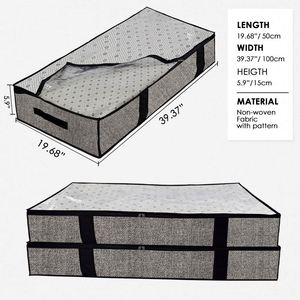 Bolsas de almacenamiento plegables ligeras debajo de la cama, caja de almacenamiento debajo de la cama, organizador transpirable con cremallera para dormitorio con ventana transparente - Product Image 4