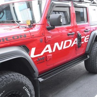 Marchepied latéral à lamelles noires LANDACE pour Jeep Wrangler JL JLU 4 portes, fixation par boulons, ajustement direct, marchepieds latéraux pour voiture