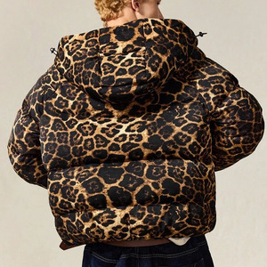 Herren Maßgefertigte Winter-Bomberjacke Leopardenmuster Kanada Daunenjacke Leichte Steppjacke Hersteller Neue Winterjacke mit Logo - Product Image 2