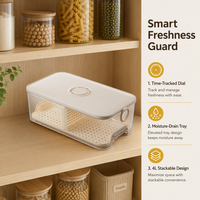 Boîte de rangement rectangulaire en plastique pour réfrigérateur, grande capacité, qualité alimentaire, hermétique, avec couvercle, pour cuisine