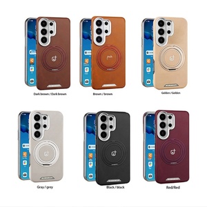 Premium Magnetic PU Leather <b>Phone</b> Case for Samsung S26 S23 S24 Ultra S25 Plus With 360° Rotation Ring Stand Protective Cover - Product Image 2