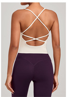 Débardeur de yoga personnalisé pour femme, sexy, avec dos croisé et coussinets de poitrine, léger, pour le fitness et la course, soutien-gorge de sport