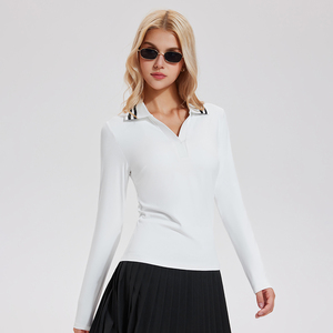 Chemise de sport classique à manches longues pour femmes Nylon Spandex Sustainable Golf Tennis Pullover Sweatshirt - Product Image 1