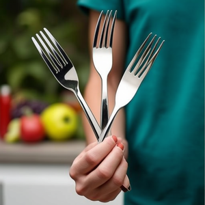 Ensemble de 3 fourchettes à fruits en acier inoxydable (18,7 cm) SHARK Chrome poli CVLX70C3 - Product Image 1