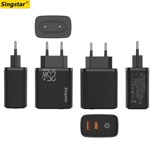 Cargador Tipo C de 25w para iPhone/Huawei/Vivo/Honor/<span class=keywords><strong>Samsung</strong></span>, color negro, cargadores de teléfono USB de pared para cargar celulares. - Product Image 1