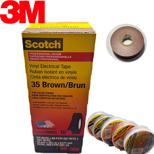 Ruban adhésif sensible à la pression en caoutchouc isolant électrique résistant aux intempéries en PVC de codage couleur 3M 35 <span class=keywords><strong>Scotch</strong></span> Vinyl - Product Image 2