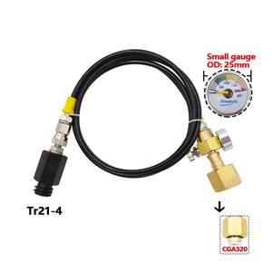 Kit de Tanque de Dióxido de Carbono CO2 Sodastream para Elaboración Casera con Manguera Externa de Alta Presión Tr21-4 a W21.8-14 CGA320 Tipo Grinder - Product Image 6