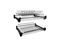 Égouttoir à vaisselle de cuisine en acier inoxydable Égouttoir à vaisselle en gros 2 étages armoires de cuisine tiroir montage latéral panier de rangement coulissant