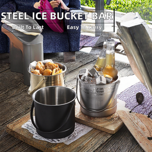 Moderno Cubo de Hielo de Acero Inoxidable para Fiestas, Bares, KTV, Enfriador de Cerveza Portátil para Barril, Cesta de Hielo para Bebidas - Product Image 2