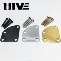 Plaque de joint de manche de guitare en nickel de forme arrondie en gros pour guitare électrique et basse avec vis et joint