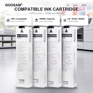 Cartouche d'encre compatible GOOSAM S-6709 S-6710 S-6711 S-6712 1000ML CMYK pour imprimante Riso ComColor 3150R 7150R 9150R, usage bureautique - Product Image 1