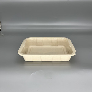 Barquette rectangulaire en pulpe de canne à sucre biodégradable, à compartiment unique, thermoscellable, avec revêtement, <span class=keywords><strong>pour</strong></span> viande fraîche - Product Image 3