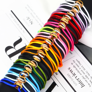 FY moda bilezik ve bilezikler erkekler kadınlar bağlantılı Twisted 3 çember yüzükler U şekli Vachette toka kolye ayarlanabilir dize bilezik - Product Image 2