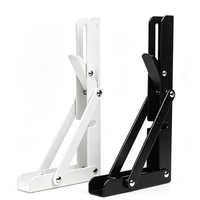 Support d'étagère pliable noir en métal, support d'étagère pliable pour table murale