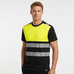 YUKARI ENTERPRISES <b>Hi</b> <b>Vis</b> Reflective Safety <b>Orange</b> ANSI Class 2 LED Flash Waterproof Customized Logo Polyester Workwear Men's - Product Image 2