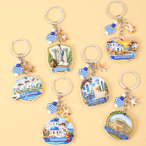 Porte-clés souvenir de l'île grecque, Santorini, <span class=keywords><strong>Athènes</strong></span>, Mykonos, en résine, cadeau touristique - Product Image 4
