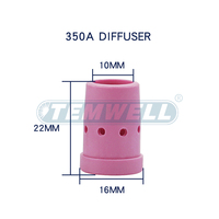 Diffuseur de gaz céramique TEMWELL 350A pour torche de soudage MIG KR350A, consommables OEM personnalisés Chine CO2