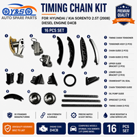 16PCS Kit Rantai Timing Baru Bahan Baja Paduan Cocok untuk Sorento 2.5T D4CB Mesin Diesel 2008 Pengganti Asli Suku Cadang Perawatan Mobil