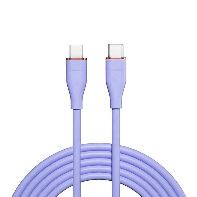 60W USB Type C TPE Liquid Silicone Fast Charging Data Cable 480Mbps Soft Silicone PD Charger Cord Wire for iOS Computer 1m/2m