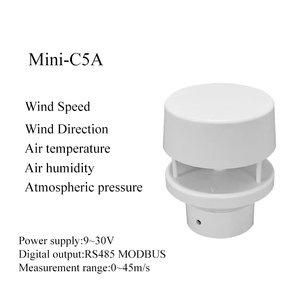 מד רוח דיגיטלי אולטראסוני 5 ב-1 בגודל קטן RS485 Modbus, 5 פרמטרים מטאורולוגיים, חומר ABS, רזולוציה של 0.1 מטר/שנייה - Product Image 4